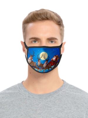 Mask Xmas Santa on Sledge 2PCS