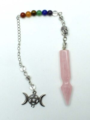 Pendulum Triple Moon Rose Quartz