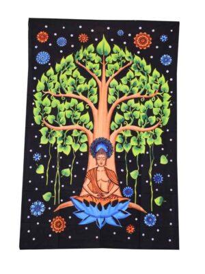 Bedspread Single Budha Tree