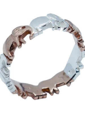 Silver Ring Elephant Rose