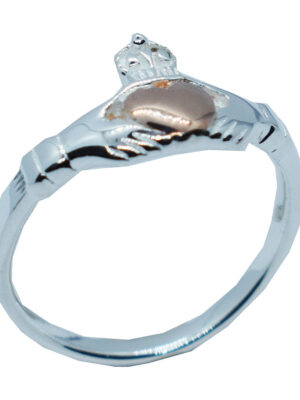 Silver Ring Claddagh Rose Gold