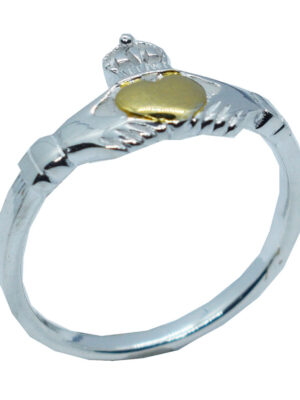 Silver Ring Claddagh Gold