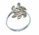 Silver Ring Leaves 2Tone Rose