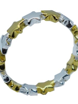 Silver Ring Stars 2Tone Gold