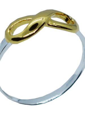 Silver Ring Eternity 2Tone Gold
