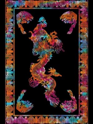 Bedspread Single Dragon Multicolour
