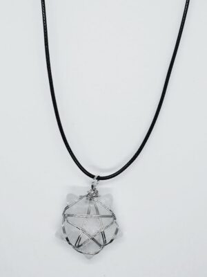Necklace Star Clear Qz Pentagram