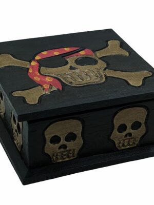 Wooden Pirate Box Square H9.5cmxL19cmxW19cm