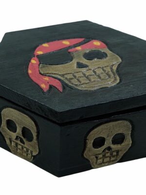 Wooden Pirate Box Hexagon H7.5cmxW20cmxD18cm