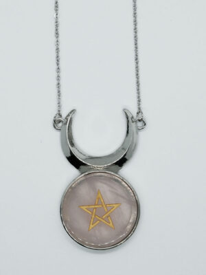 Necklace Round Pentagram Rose Qz