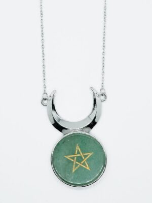 Necklace Round Pentagram Aventurine