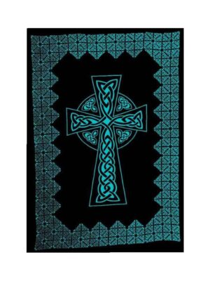 Bedspread Single Cross Turquoise