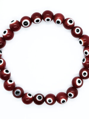 Bracelet Beaded Evil Eye Red