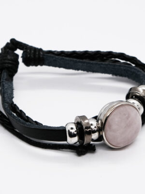 Bracelet Leather Rose Quartz