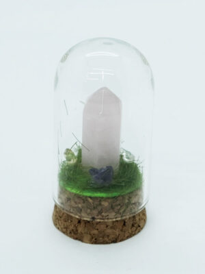 Point Rose Quartz in Glass