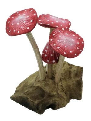 Mushroom Wooden Red 13cm