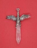 Pendant Wings Rose Quartz