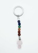 Keyring Mushroom Rose Quartz