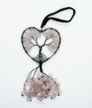 Hanging Heart TOL Rose Quartz