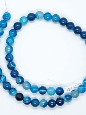 String Bead 8mm Agate Blue