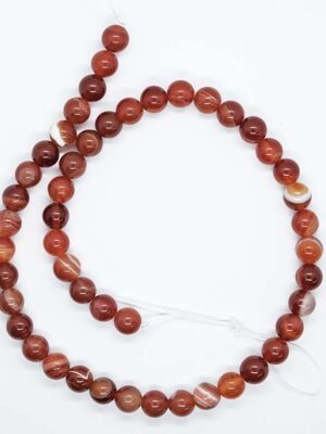 String Bead 8mm Agate Carnelian