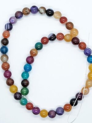String Bead 8mm Agate Multi