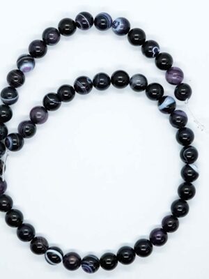 String Bead 8mm Agate Purple