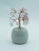 Tree Chip Rose Qz In White Pot