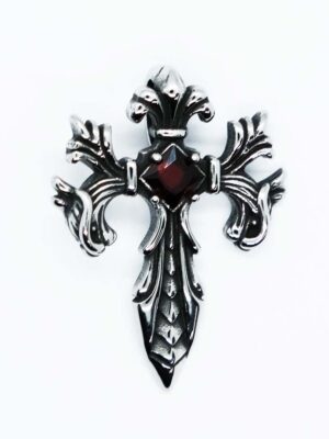 Pendant Cross Red CZ