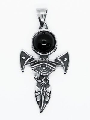 Pendant Steel Eye Cross Black