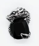 Pendant Steel Dragon Black Sto