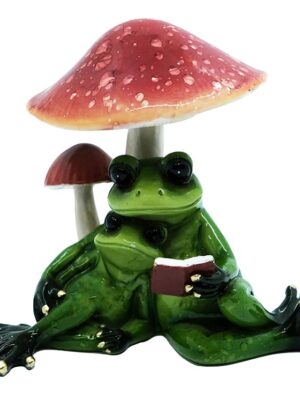 Two Lover Frogs Under Mushroom