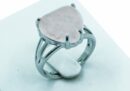 Ring Heart Shape Rose Quartz