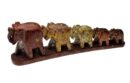 Soapstone 5 Elephants Bridge H6cm