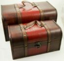 Box Wooden Trunk Set Of 2