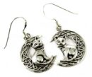 Silver Earring Cat On Moon Lisa Parker Licensed