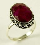 Silver Ring Oval Ruby