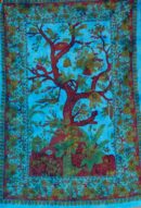Bedspread Single Tree Turquoise