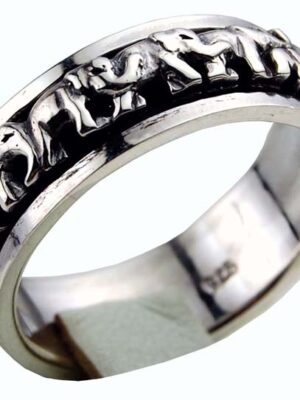 Ring Silver Elephant Spinner