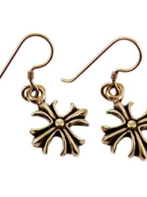 Earring Bronze Fancy Cross