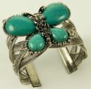 Bangle Pewter Turquoise Butterfly