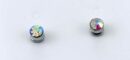 Earring Stud Magnetic AB Rainbow W0.3cm