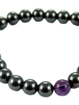Bracelet Magnetic Hematite Amethyst 8mm