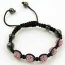 Bracelet Beaded Pink Crystal