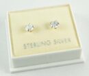 Earring Stud Silver Clear 5mm