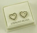 Silver Earring Stud Heart CZ