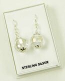 Silver Earring Faceted Ball