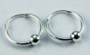 Earring Hoop With Ball 2x18mm