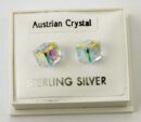 Earring Silver Cube W0.5cm