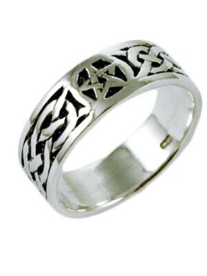 Ring Silver Band Pentagram